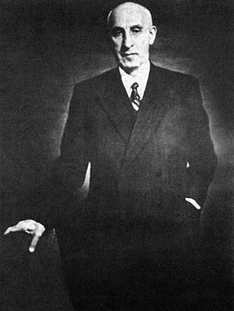 The elderly but resolute Mohammad Mosaddegh, Prime Minister of Iran, photographed in 1951.