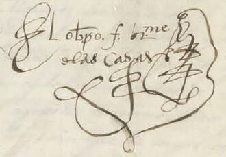 Bartolomé de las Casas'ın 1559 tarihli bir belgedeki imzası, onun kişisel tanıklığının ve mücadelesinin bir mührü gibidir.