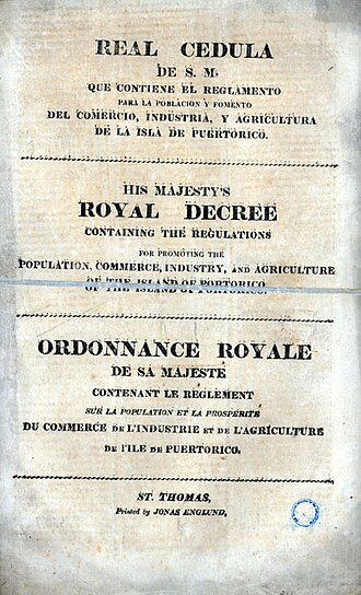 İspanyol Kraliyet Lütuf Kararnamesi (1815). Bu tür belgeler, sömürgeci güçlerin ekonomik ihtiyaçları doğrultusunda nüfus hareketlerini nasıl yasal kılıflara soktuğunun bir örneğidir.