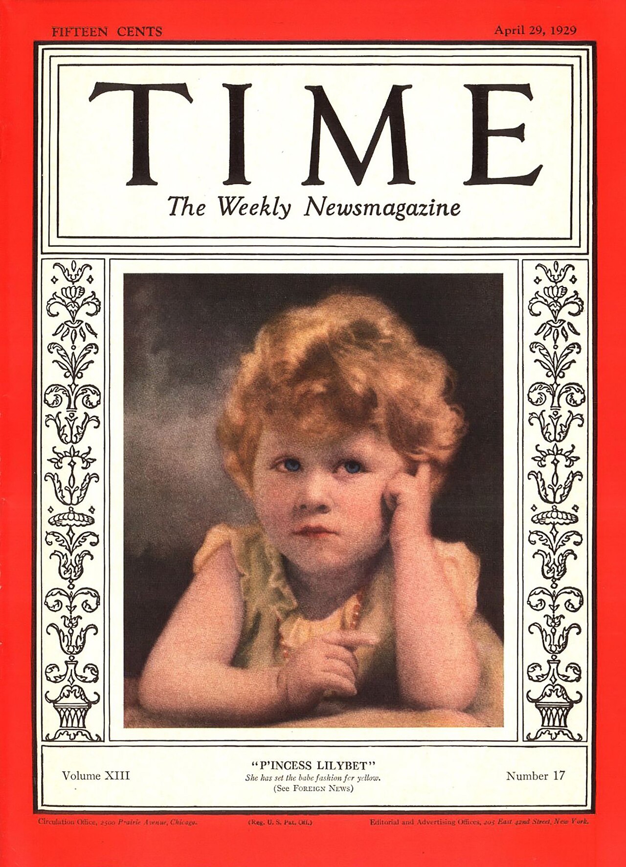 Princess Elizabeth on TIME Magazine, April 29, 1929