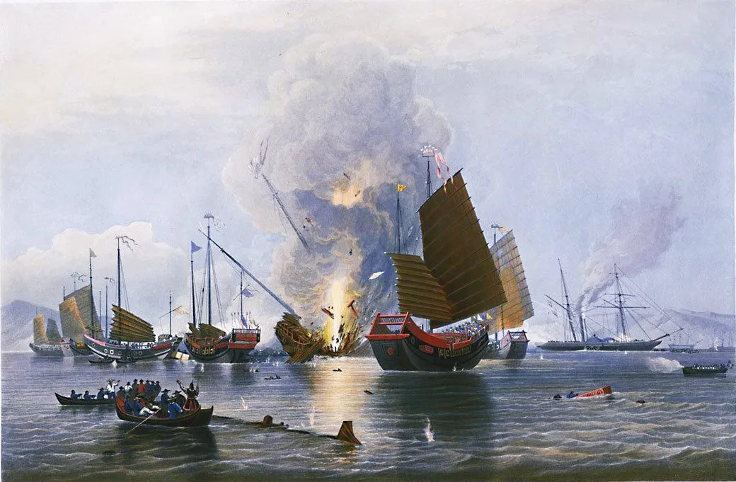 Destruction of Chinese war junks, 1843 Destruction of Chinese war junks, 1843